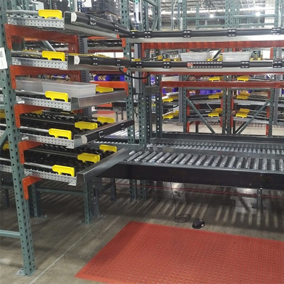 Hızlı Stok Rotasyonlu Yerçekimiyle Alınan Palet Karton Akış Raf Sistemi